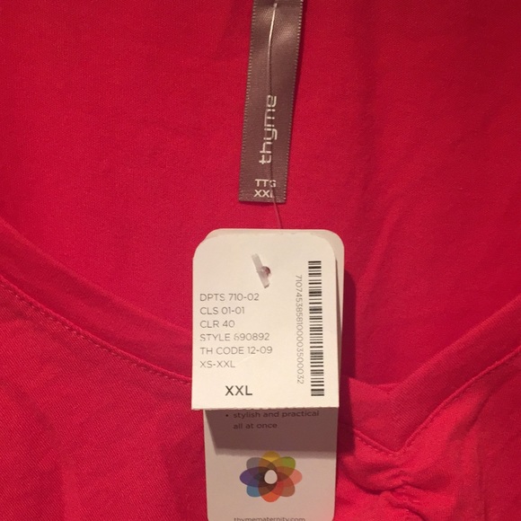 Thyme XXL Red Maternity Top - Picture 2 of 3